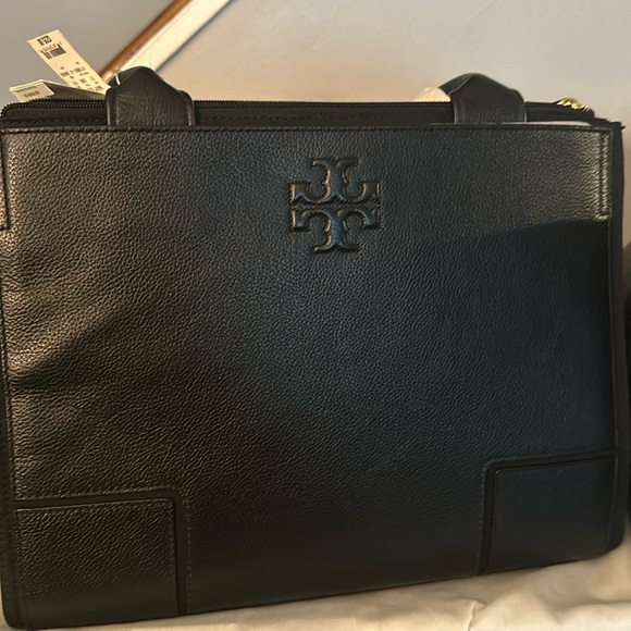 Tory Burch Handbags - Ella canvas leather small tote Tory Burch